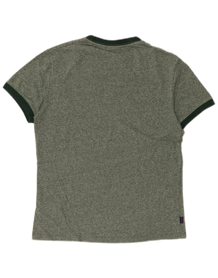 Camiseta masculina Superdry Top médio algodão manchado verde
