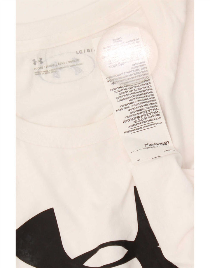 Camiseta gráfica masculina Under Armour grande algodão branco