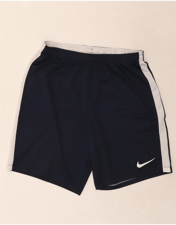 Shorts esportivos masculinos Nike Dri Fit grande poliéster colorblock azul marinho