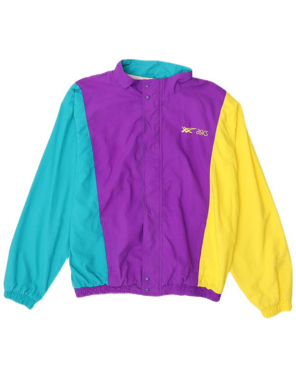 Asics Mens Tracksuit Top Jacket XL Multicolorido Colourblock Poliamida