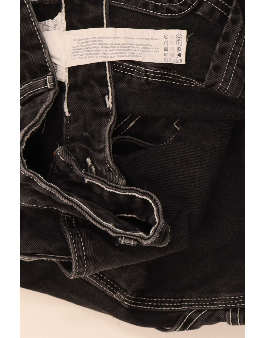 Shorts jeans masculinos Pull & Bear STWD Cargo EU 36 pequeno W29 algodão preto