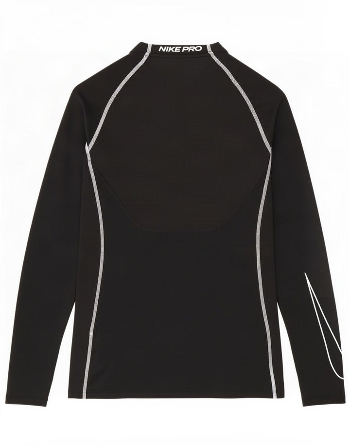 Top gráfico masculino Nike Tight Fit manga comprida pequeno poliéster preto