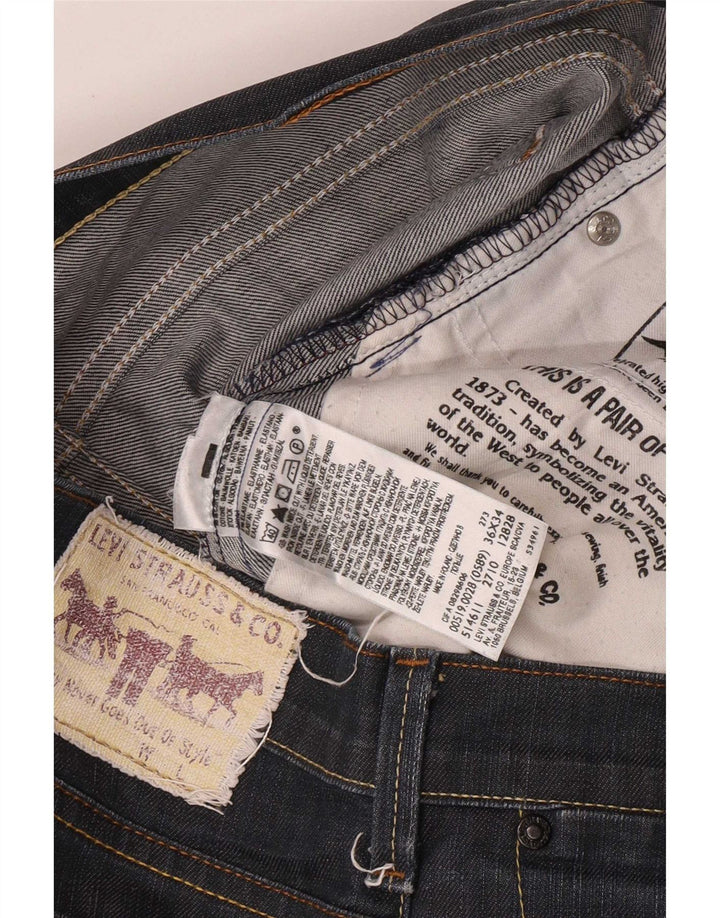 Levi's Masculino 519 Slim Jeans W36 L29 Azul Marinho Algodão