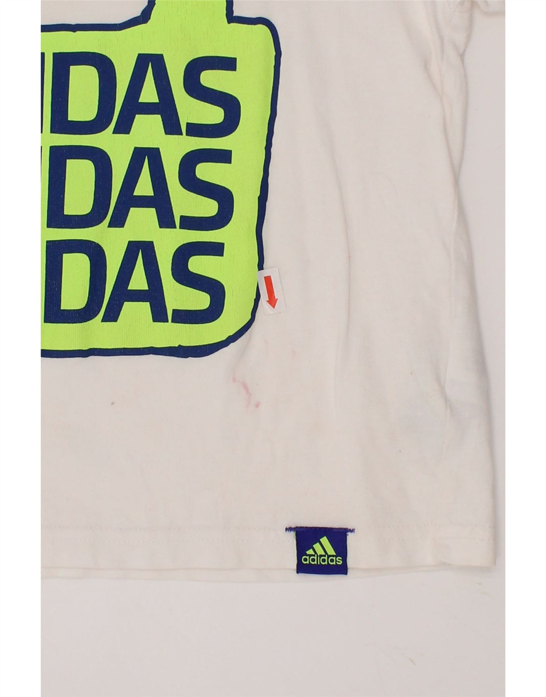 ADIDAS Boys Graphic T-Shirt Top 5-6 Years White Cotton Vintage Adidas and Second-Hand Adidas from Messina Hembry 