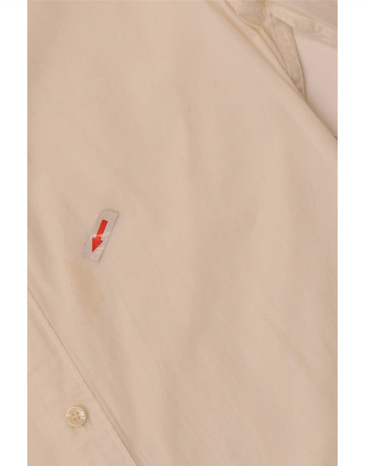Tommy Hilfiger Mens Slim Fit Camisa Média Off White Algodão
