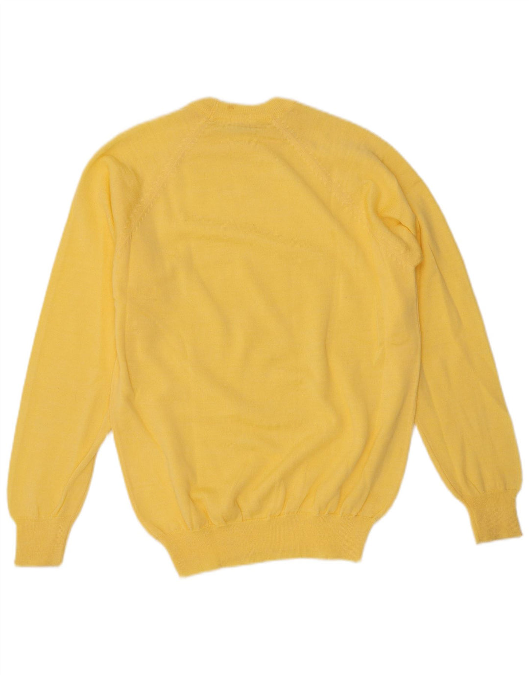 Suéter feminino VINTAGE com gola redonda Reino Unido 16 grande amarelo