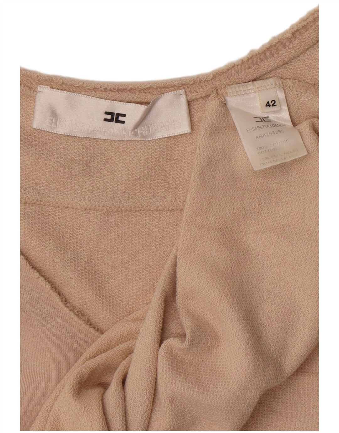 Blusa feminina Elisabetta Franchi Top IT 42 algodão bege médio
