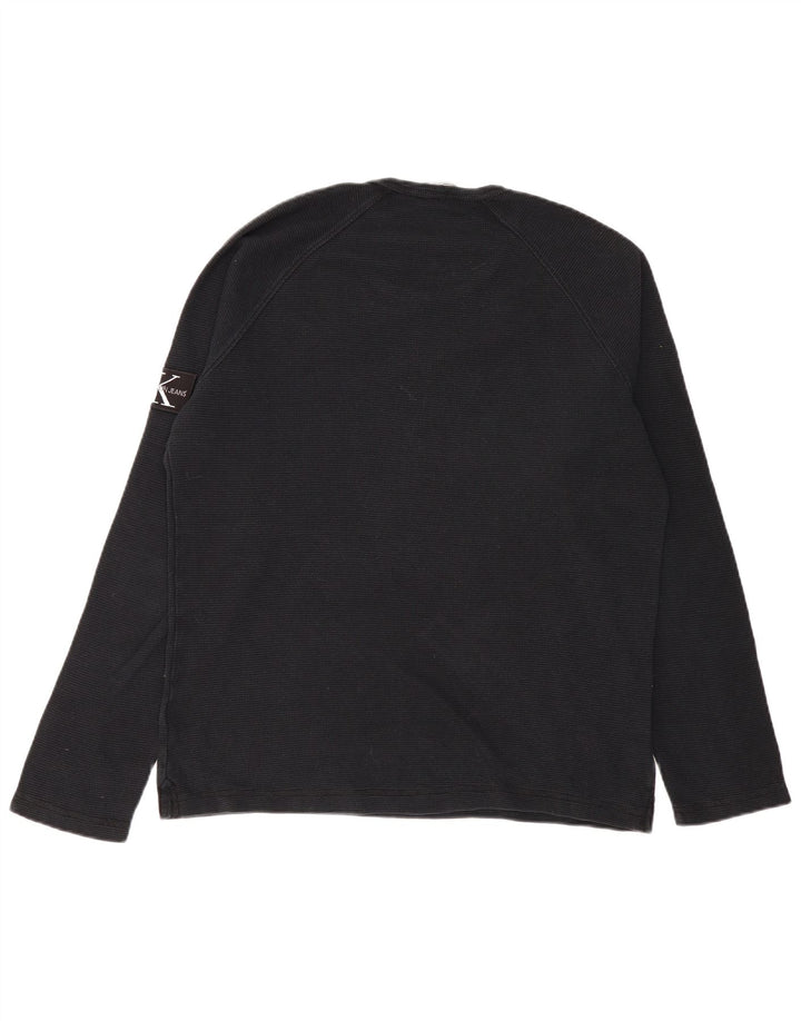 CALVIN KLEIN JEANS Top masculino de manga comprida XL preto