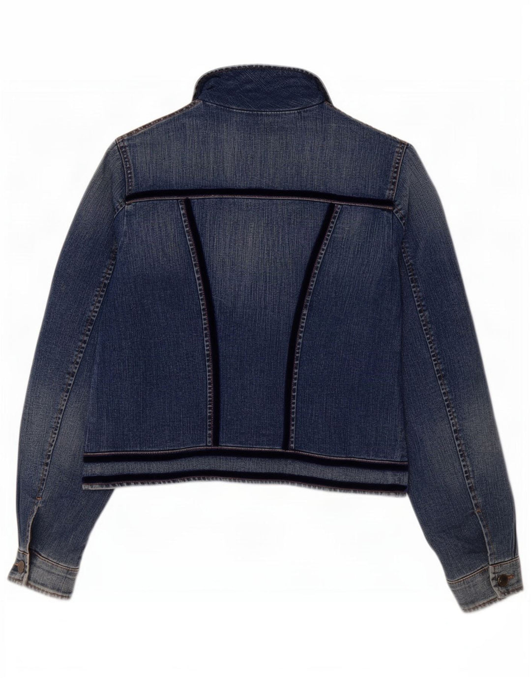 Jaqueta jeans feminina Roccobarocco IT 46 grande algodão azul