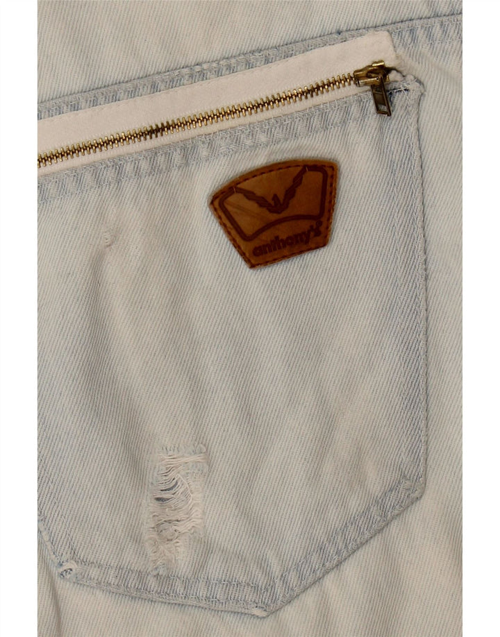 Jeans cônicos femininos VINTAGE W32 L31 algodão azul