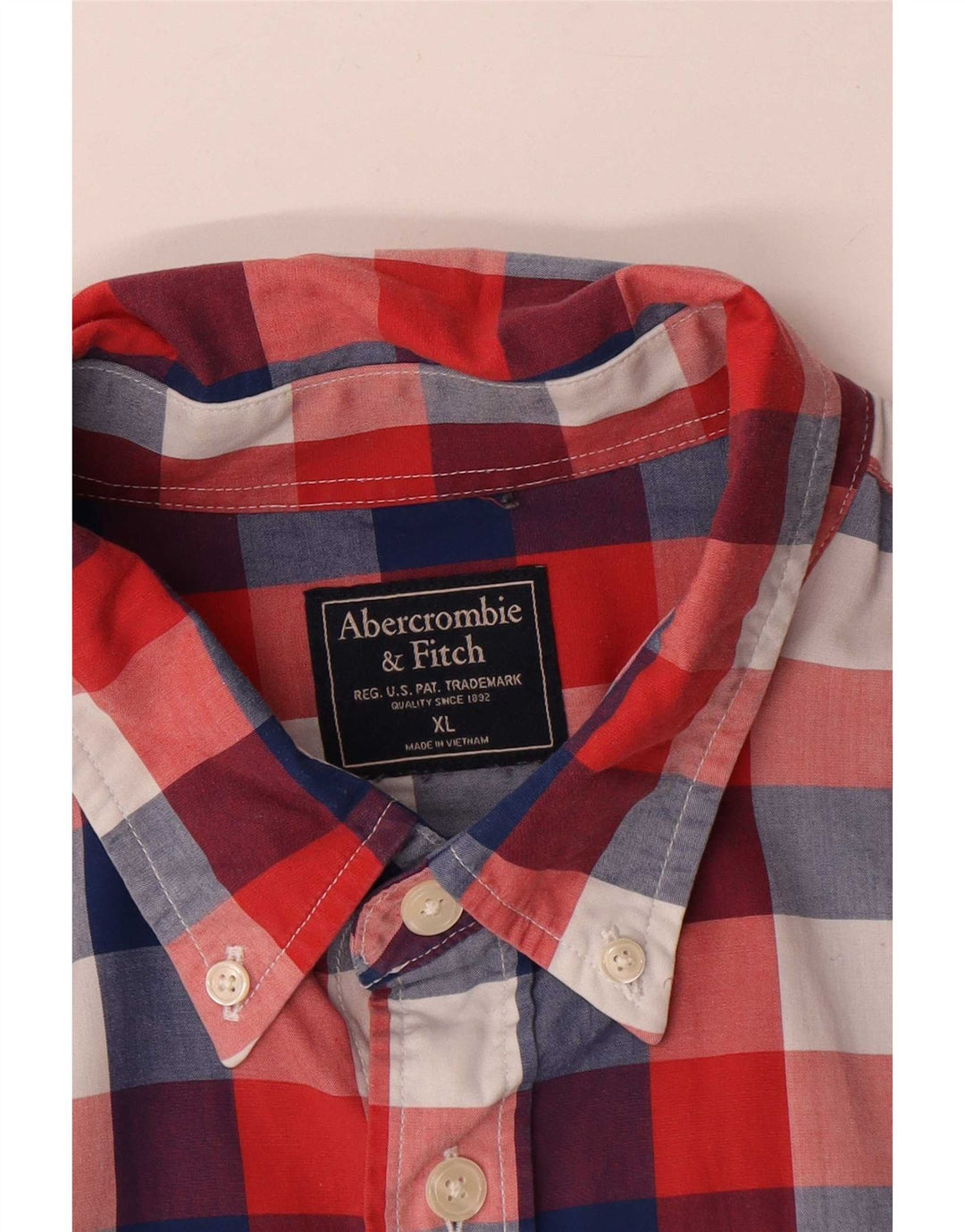 Camisa masculina Abercrombie & Fitch XL algodão guingão multicolorido