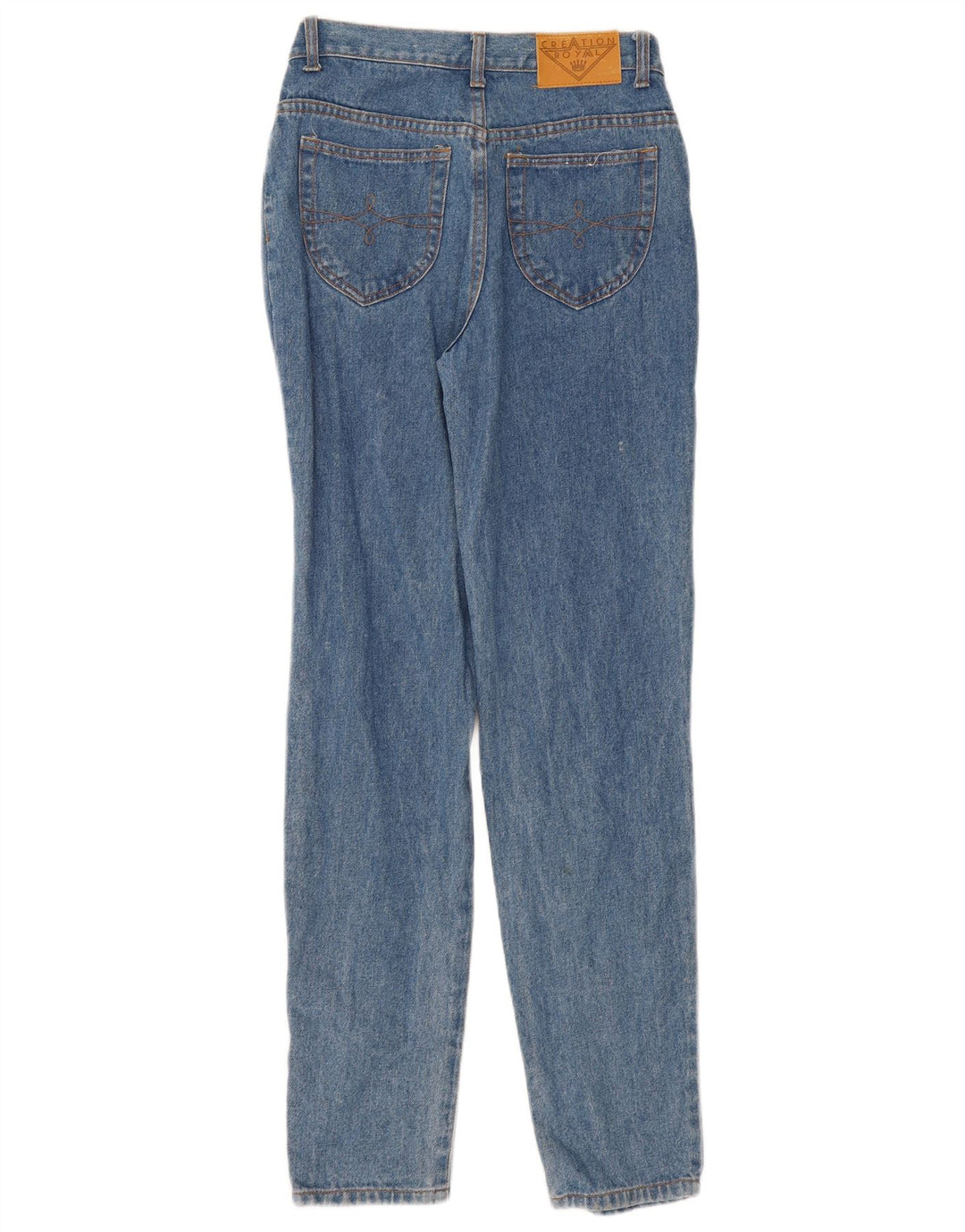 Jeans retos femininos vintage W28 L32 algodão azul