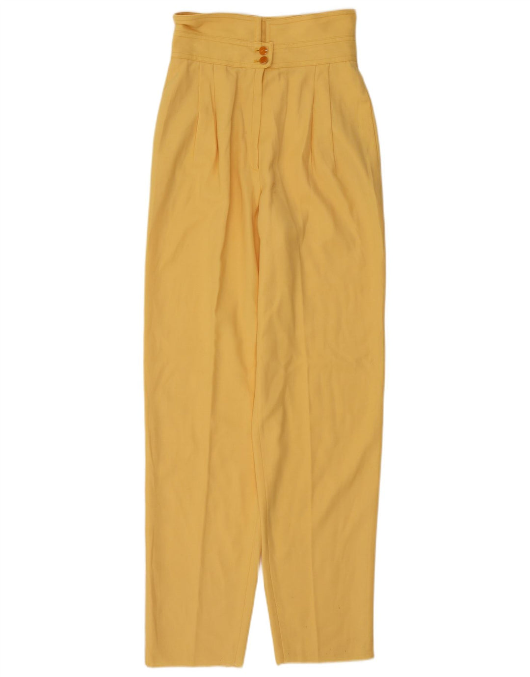 Calça feminina vintage com cintura alta e cintura alta IT 42 Médio W28 L32 Amarelo