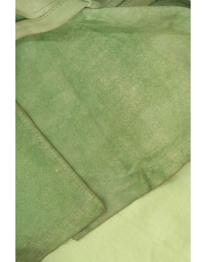 Jaqueta de camurça feminina vintage UK 20 2XL verde