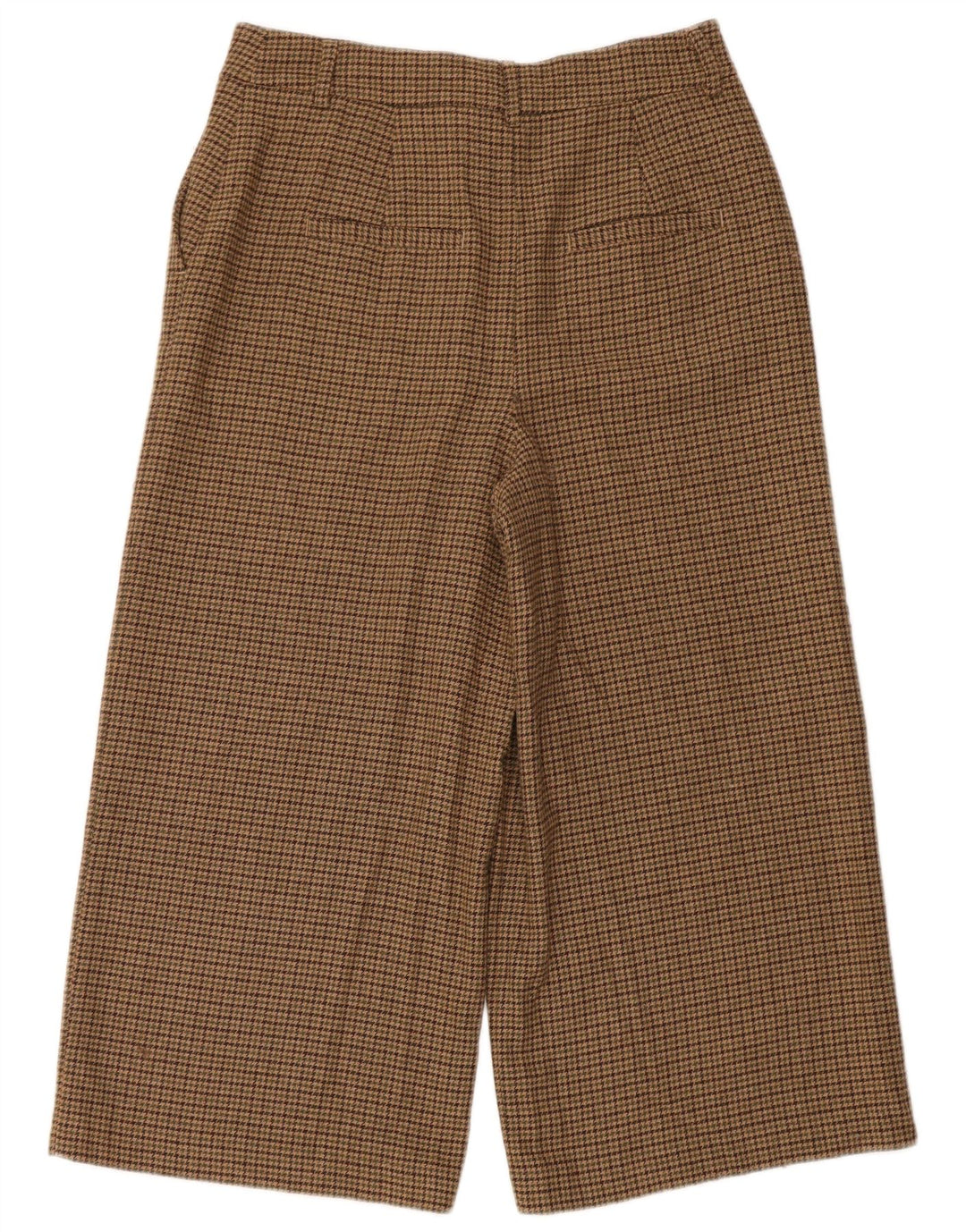 Calça feminina Boden cortada UK 12 médio W30 L23 marrom houndstooth