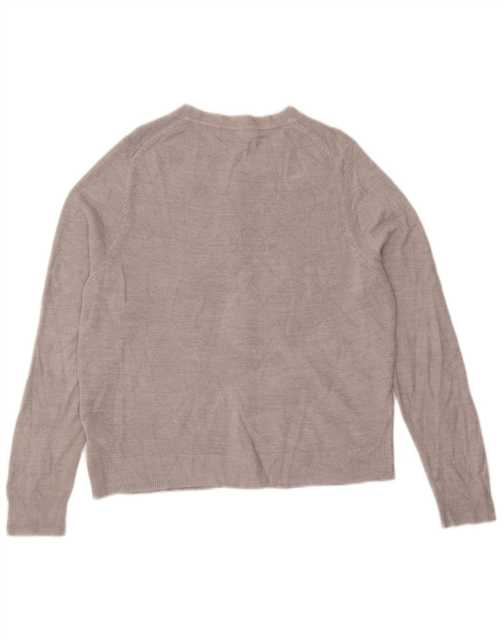 Suéter cardigã feminino Marks & Spencer Reino Unido 14 grande cinza acrílico