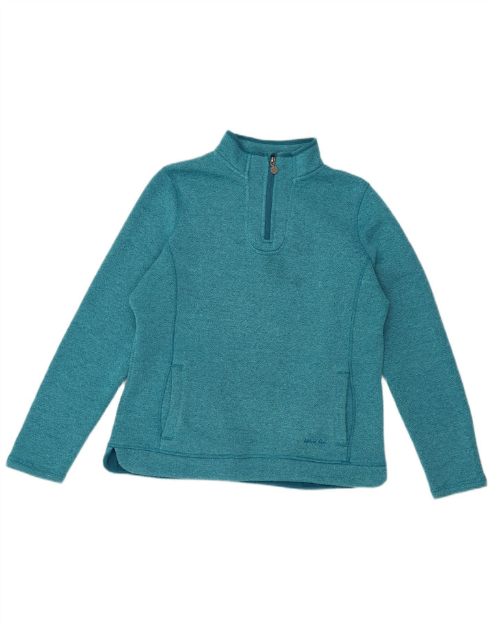 Moletom feminino Weird Fish com zíper e gola em ponte Reino Unido 12 poliéster azul médio