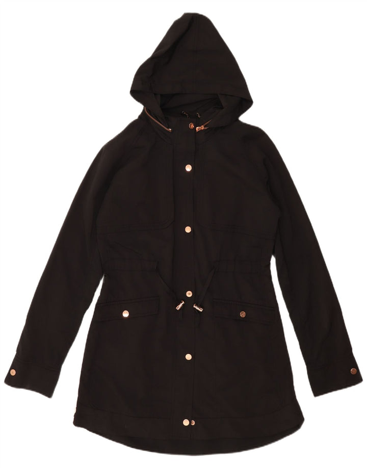 Jaqueta Parka de grandes dimensões com capuz feminina Ted Baker tamanho 1 XS poliéster preto