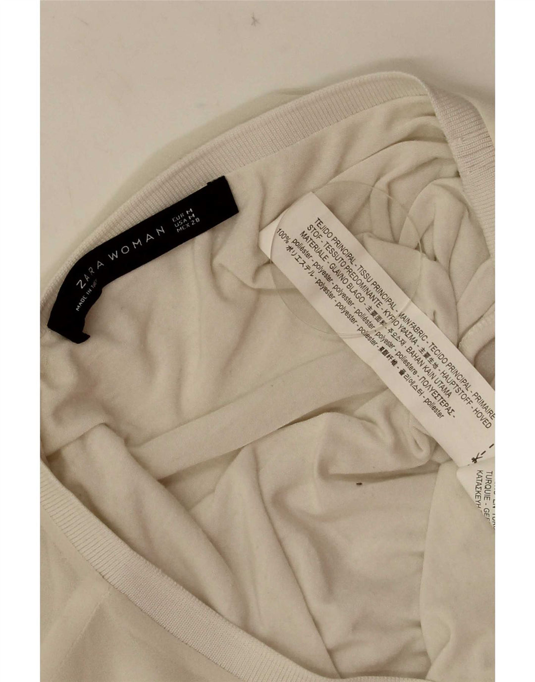 Blusa oversized feminina Zara UK 14 poliéster branco médio