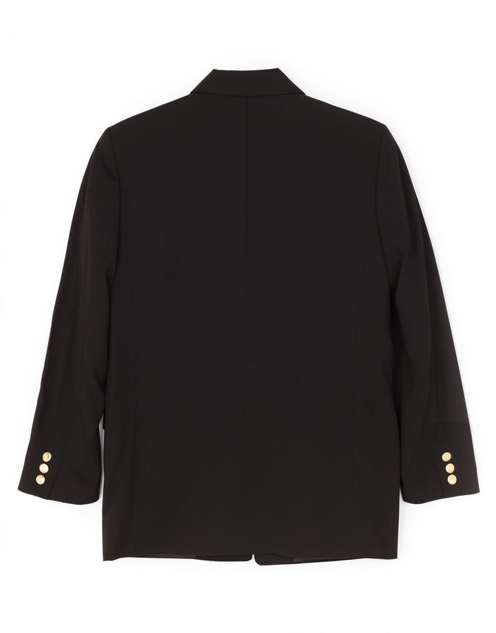 Marks & Spencer Jaqueta Blazer Feminina de Dupla Abotoação Tamanho 14 Preta Lã Nova