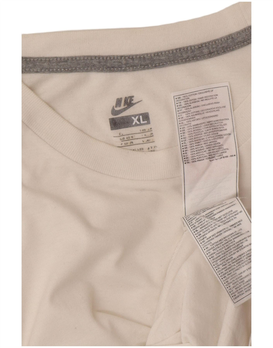 Camiseta masculina NIKE UK 45/47 XL algodão branco