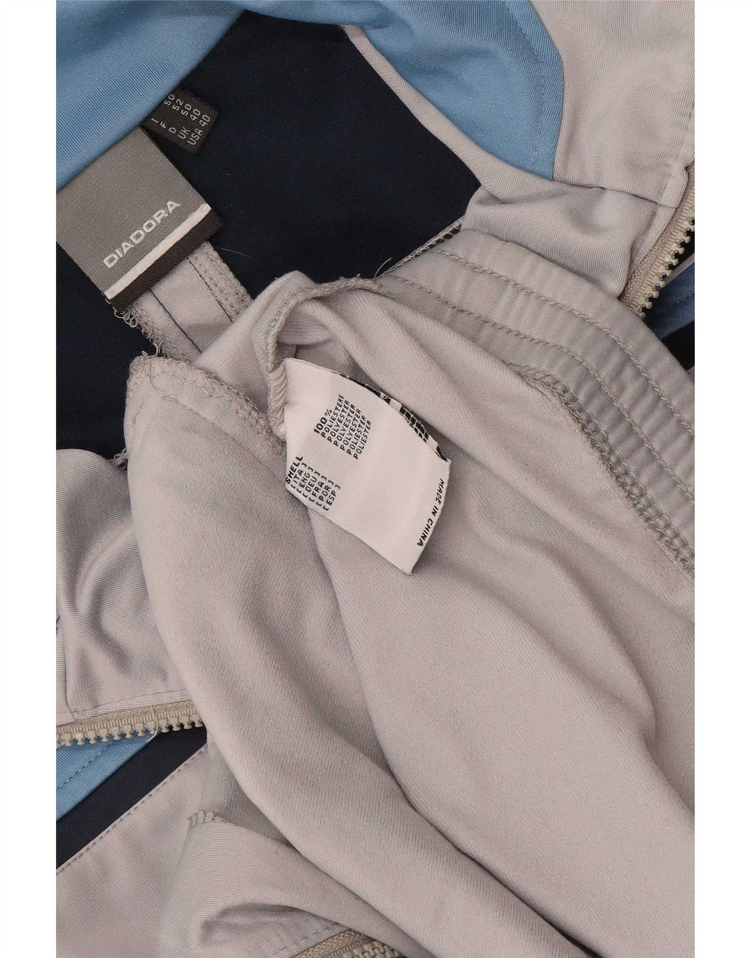 Diadora Mens Tracksuit Top Jacket UK 40 Medium Grey Colourblock Poliéster