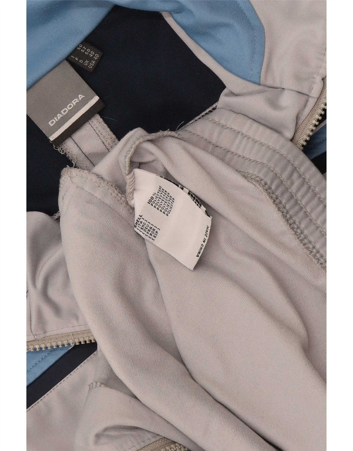 Diadora Mens Tracksuit Top Jacket UK 40 Medium Grey Colourblock Poliéster