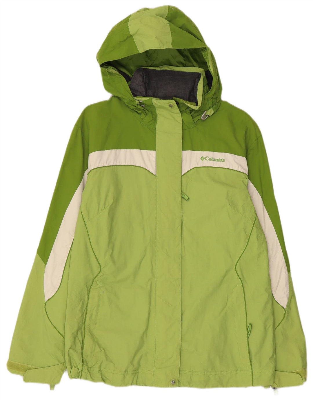 Jaqueta feminina COLUMBIA Interchange Rain UK 14 verde médio colorblock
