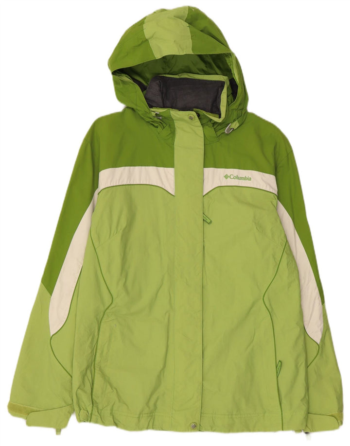 Jaqueta feminina COLUMBIA Interchange Rain UK 14 verde médio colorblock