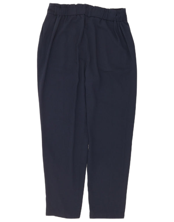 Calça casual feminina M&Co cônica UK 14 médio W28 L28 azul marinho