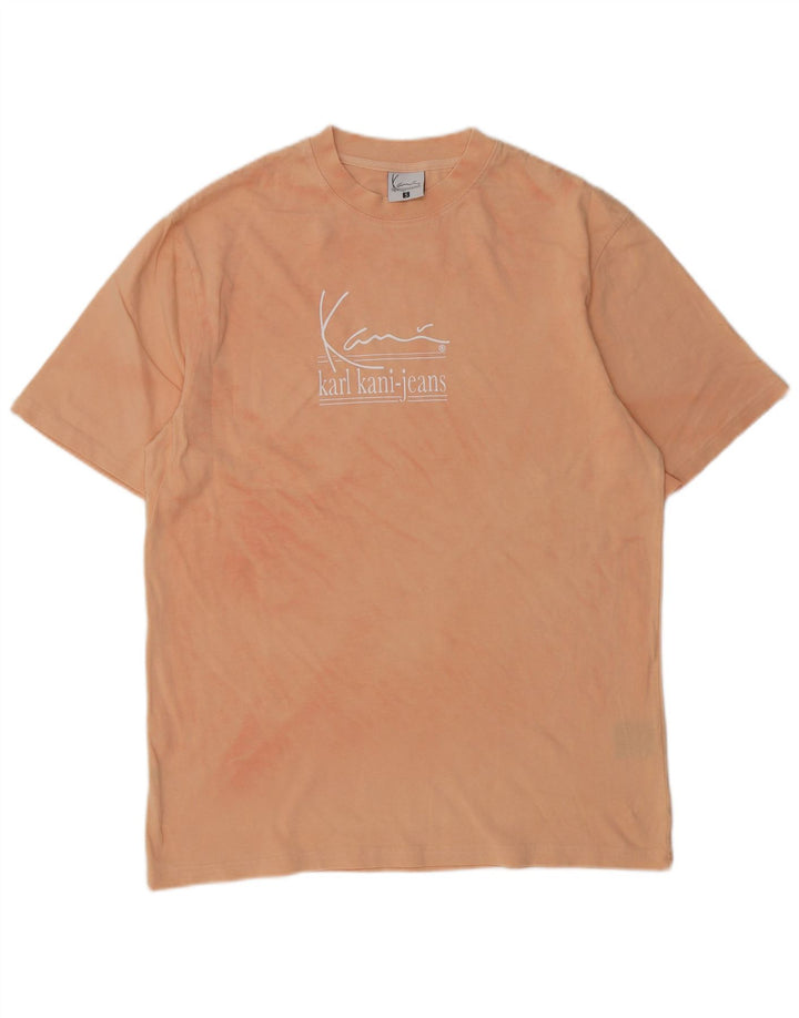 Camiseta gráfica masculina KARL KANI, pequena, rosa, tie-dye, algodão