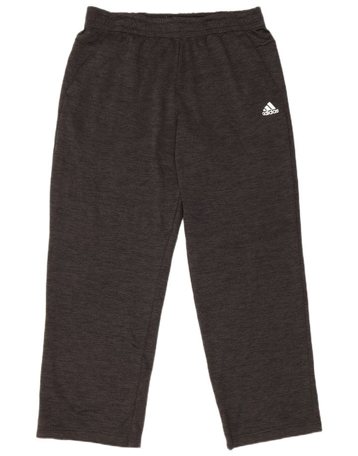 Calça de treino masculina Adidas grande poliéster manchado preto
