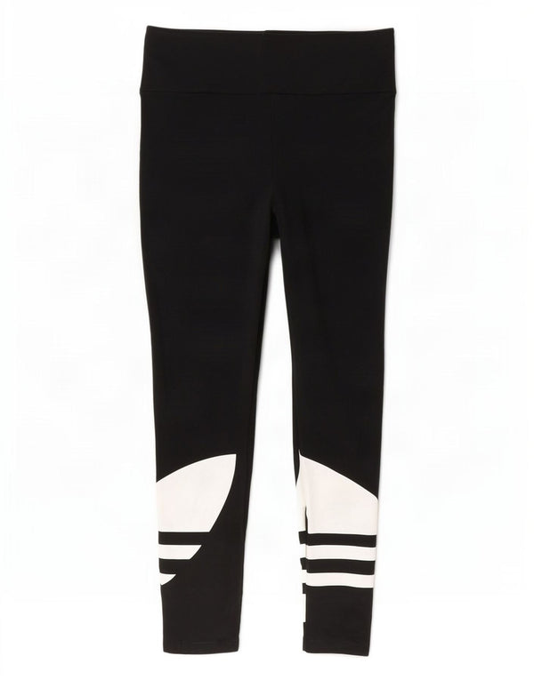 Leggings Adidas Femininas Gráficas UK 8 Pequenas Algodão Preto