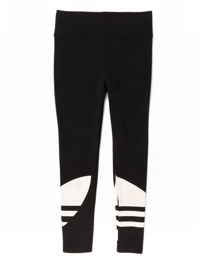 Leggings Adidas Femininas Gráficas UK 8 Pequenas Algodão Preto