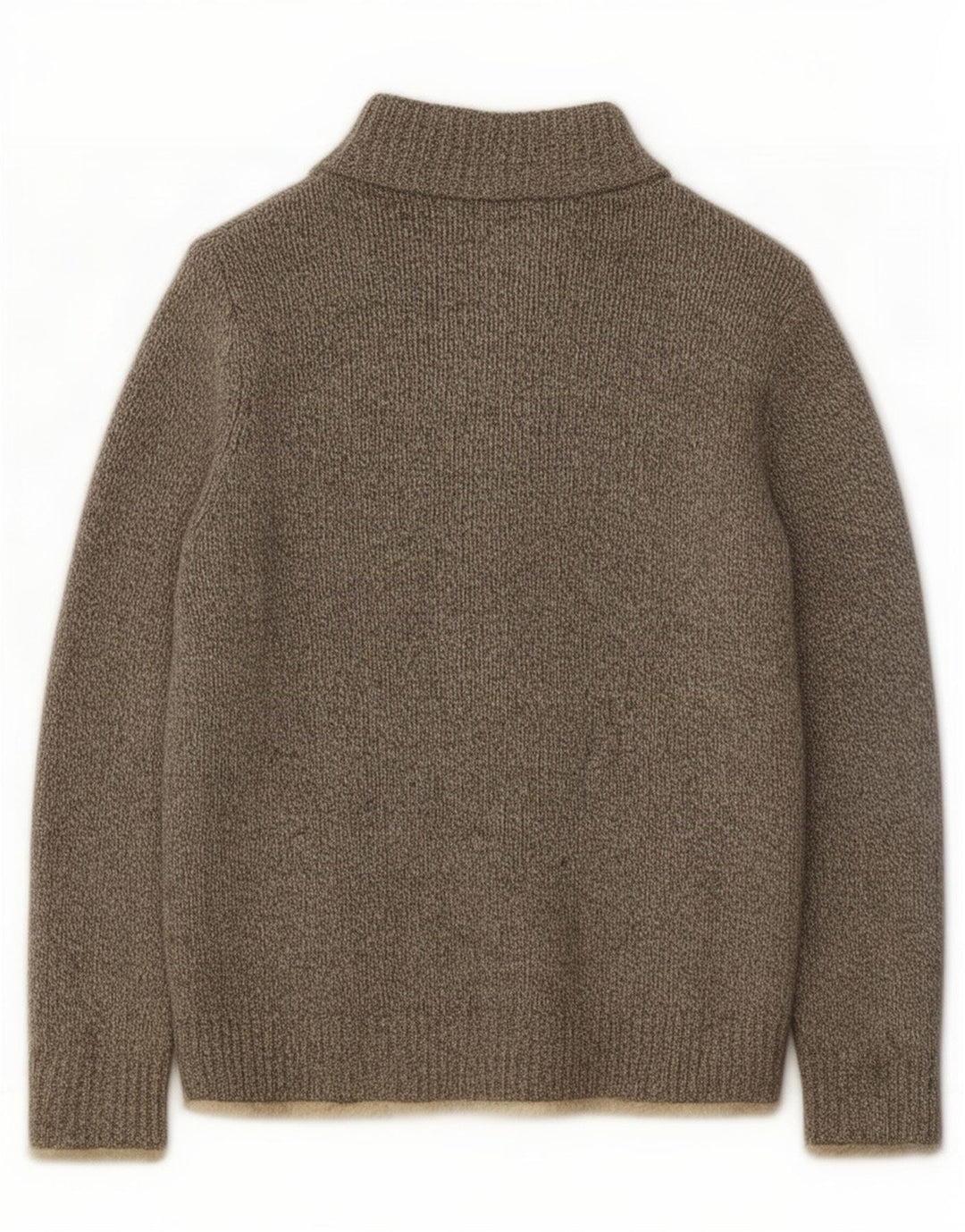 Suéter cardigã masculino L.L.Bean lã de cordeiro manchada cinza médio
