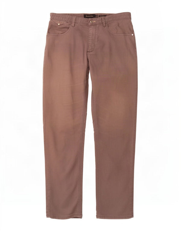 Calça masculina reta casual Massimo Dutti EU 42 grande W32 L32 cinza