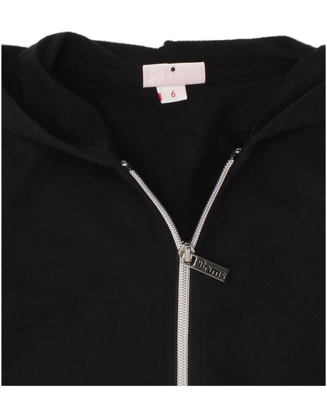BRUMS Girls Graphic Zip Hoodie Sweater 5-6 Years Black Vintage Brums and Second-Hand Brums from Messina Hembry 