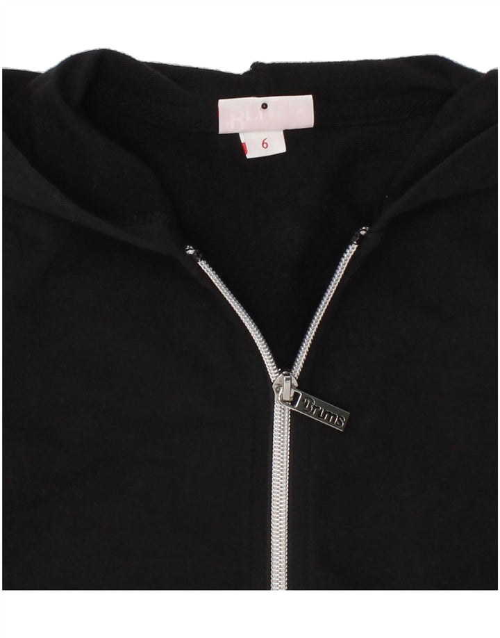 BRUMS Girls Graphic Zip Hoodie Sweater 5-6 Years Black Vintage Brums and Second-Hand Brums from Messina Hembry 