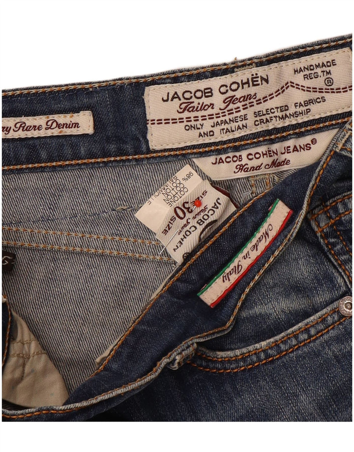 Jeans recortados femininos Jacob Cohen W30 L24 algodão azul