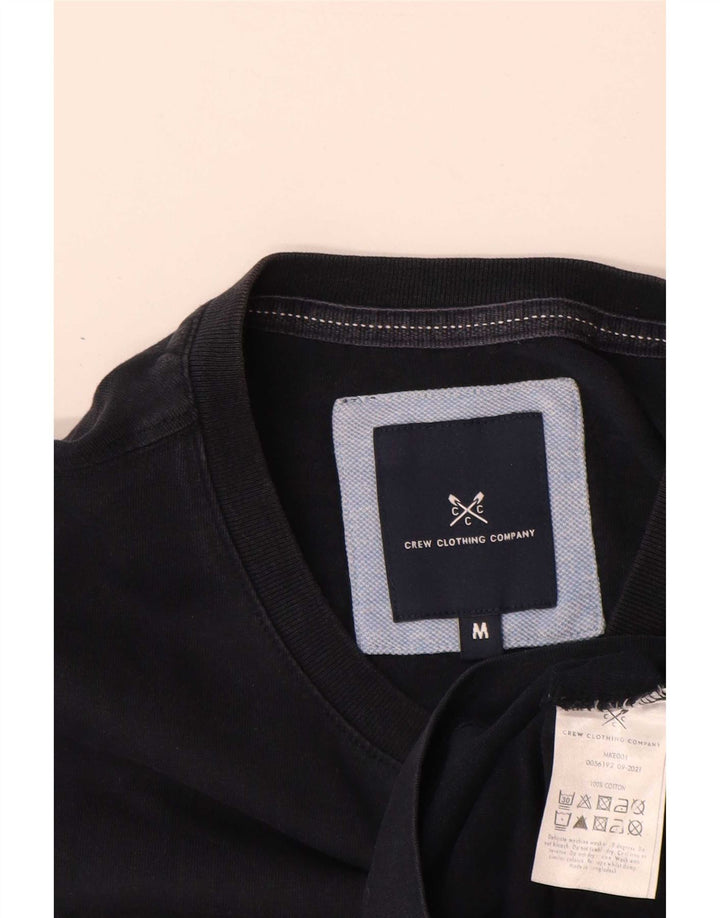 Camiseta masculina Crew Clothing Top médio algodão preto clássico