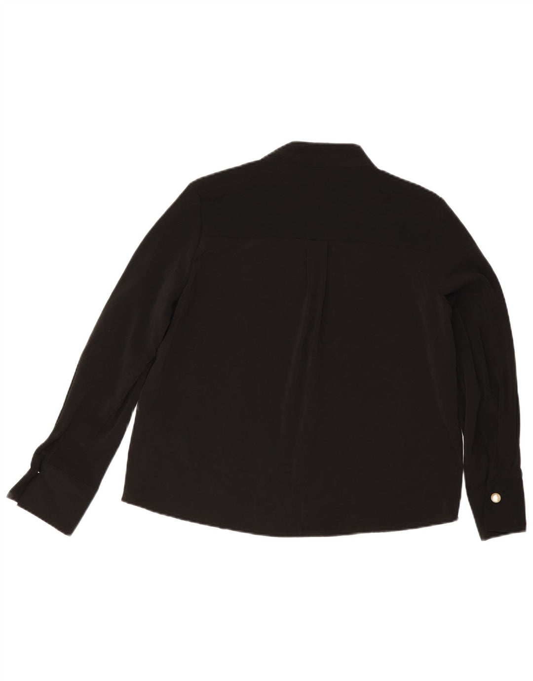 Blusa feminina de manga comprida Zara UK 14 poliéster preto médio