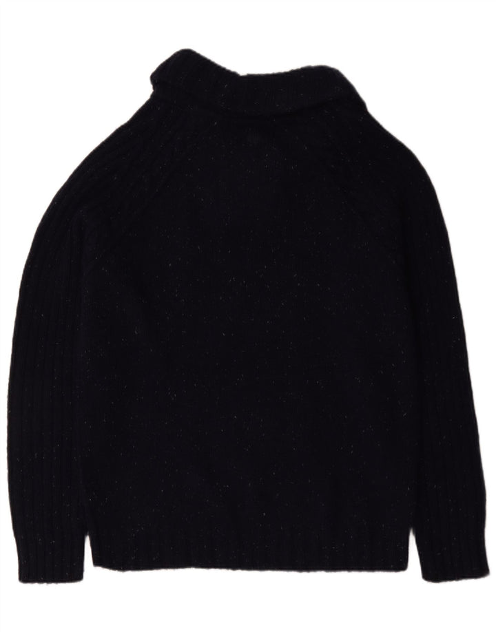 Suéter masculino Fat Face com gola xale e lã manchada azul marinho grande