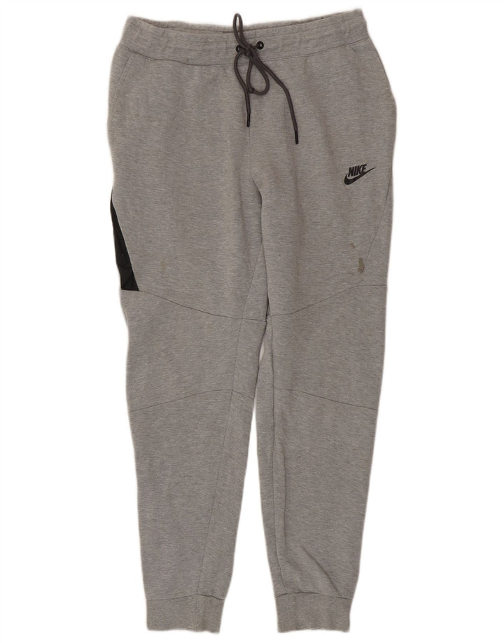 Calça de treino masculina Nike Joggers cinza médio algodão colorblock
