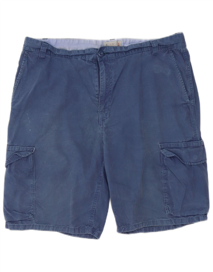 Shorts cargo masculino regular Marks & Spencer W36 grande algodão azul