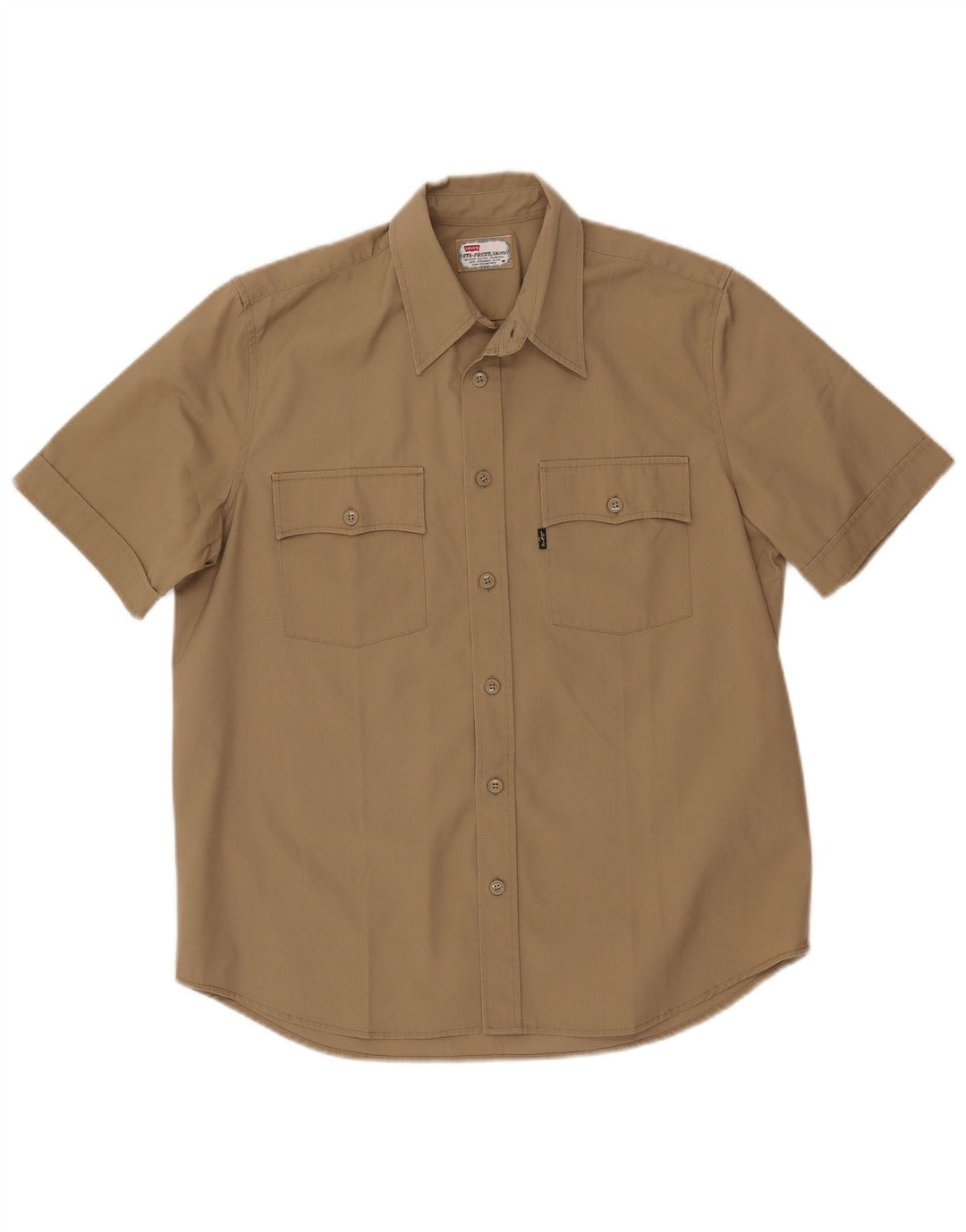 Camisa masculina de manga curta Levi's de algodão cáqui médio