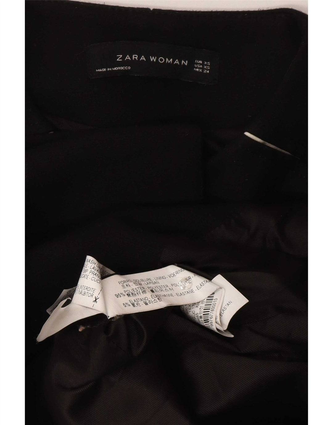 Sobretudo feminino Zara UK 6 XS preto poliéster