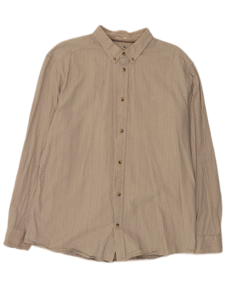 Camisa masculina Wrangler Regular Fit 2XL algodão manchado bege