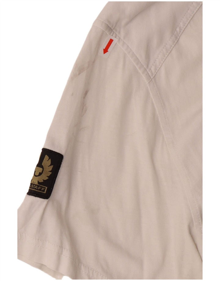 Camiseta feminina BELSTAFF UK 16 grande algodão branco