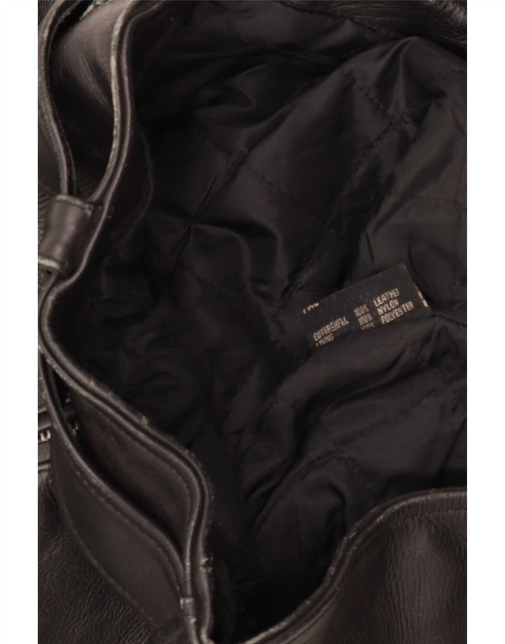 Primeira jaqueta masculina de couro para motociclista UK 34 XS preta
