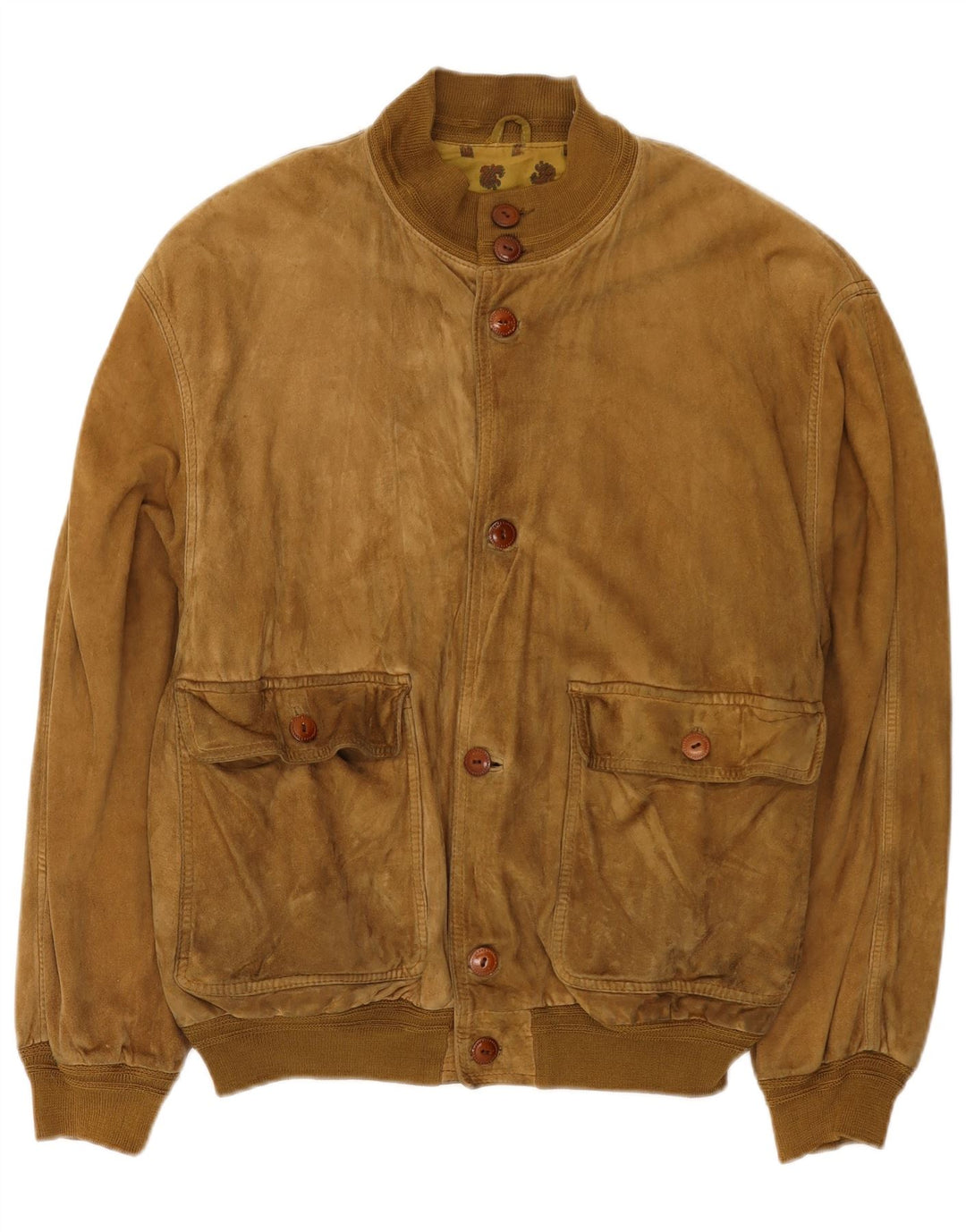 Jaqueta bomber masculina de camurça Scout UK 40 grande bege